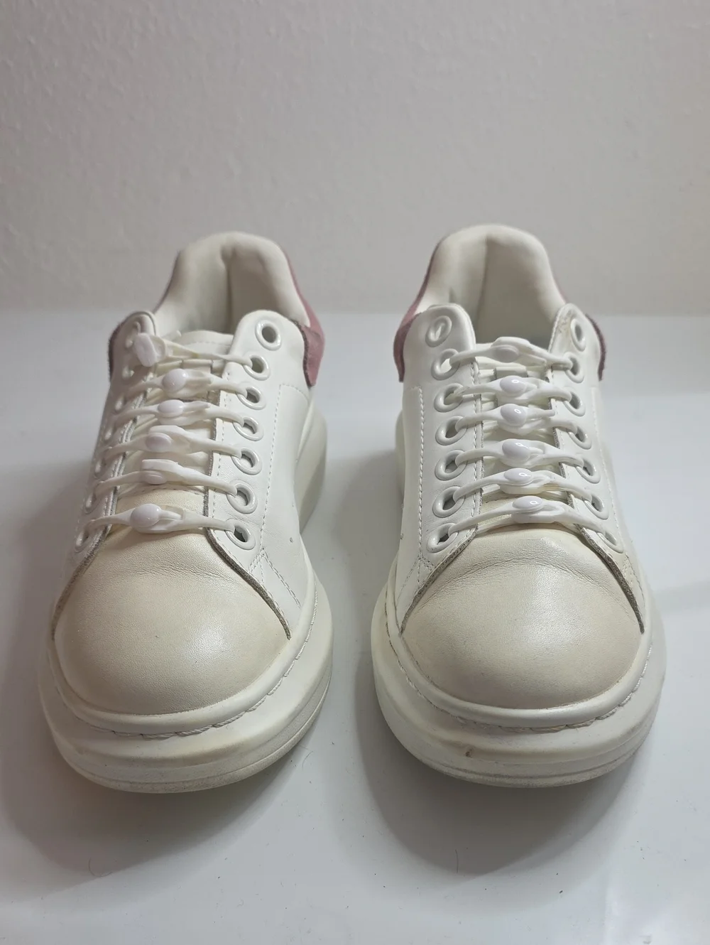 MICHELLE WOO CHUNKY MID-SOLE THICK SOLES ELASTIC LACES CUSTOM PAINT LADIES 8 GUC